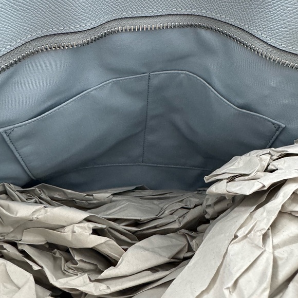 Coach Sky Blue Leather Zip Top Tote Bag - Picture 9 of 13